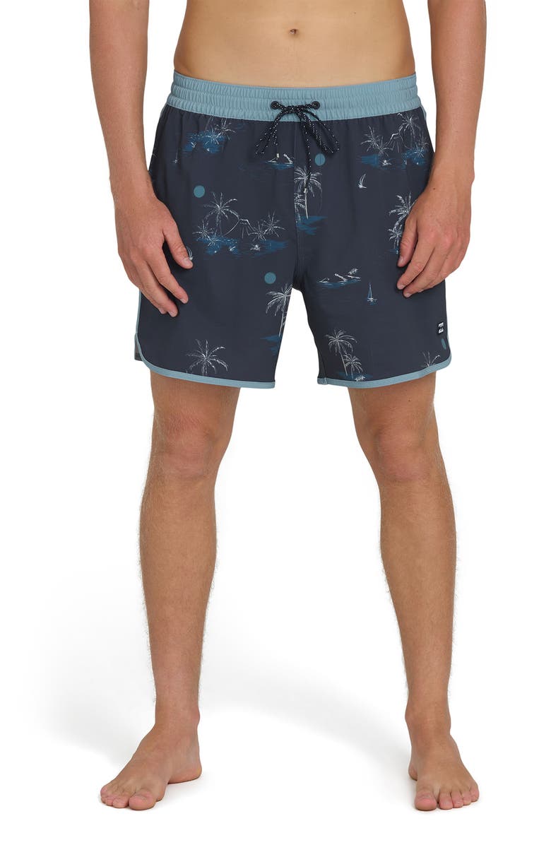 Billabong Seventy Three Layback Swim Trunks, Main, color, True Navy