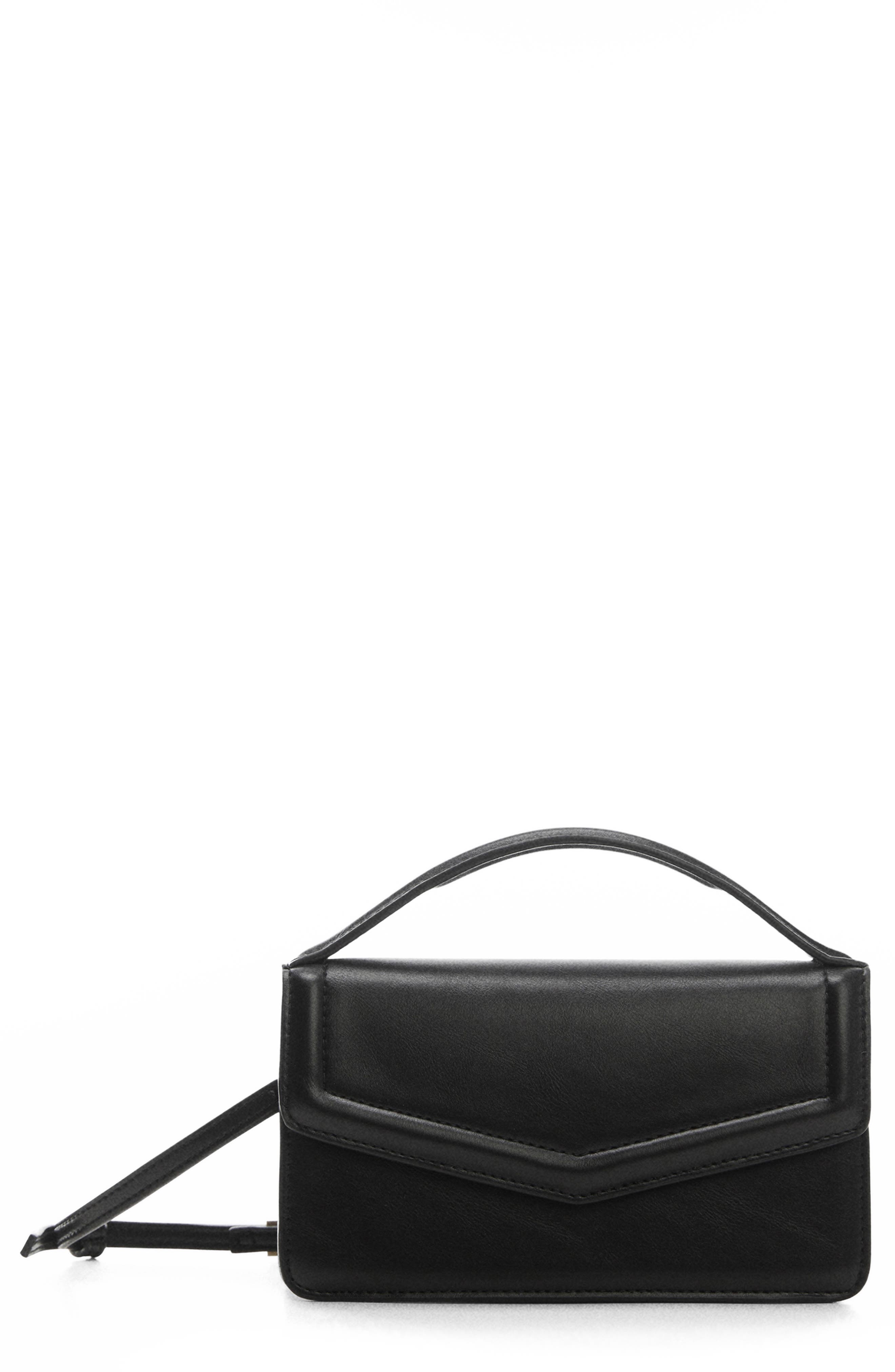 MANGO Faux Leather Crossbody Bag, Main, color, 