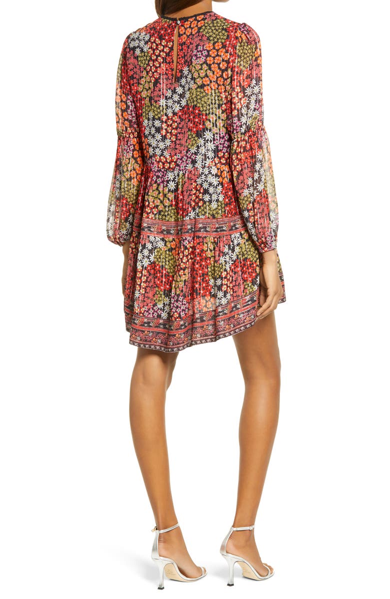 Saylor Talley Floral Print Long Sleeve Minidress, Alternate, color, 