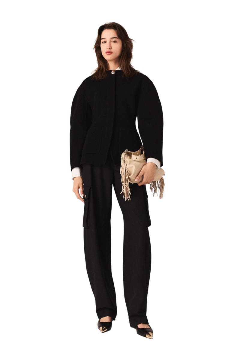 maje Double-faced coat, Main, color, Black