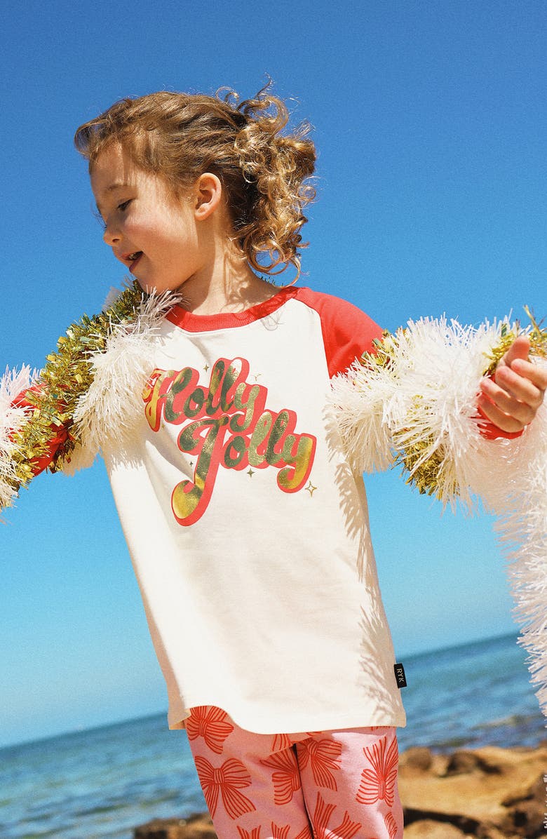 Rock Your Kid Kids' Colorblock Metallic Long Sleeve Cotton Graphic T-Shirt, Alternate, color, Snow Cone