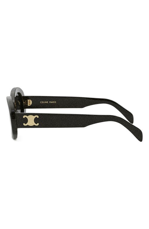 Celine Triomphe Logo Oval Acetate Sunglasses In Black