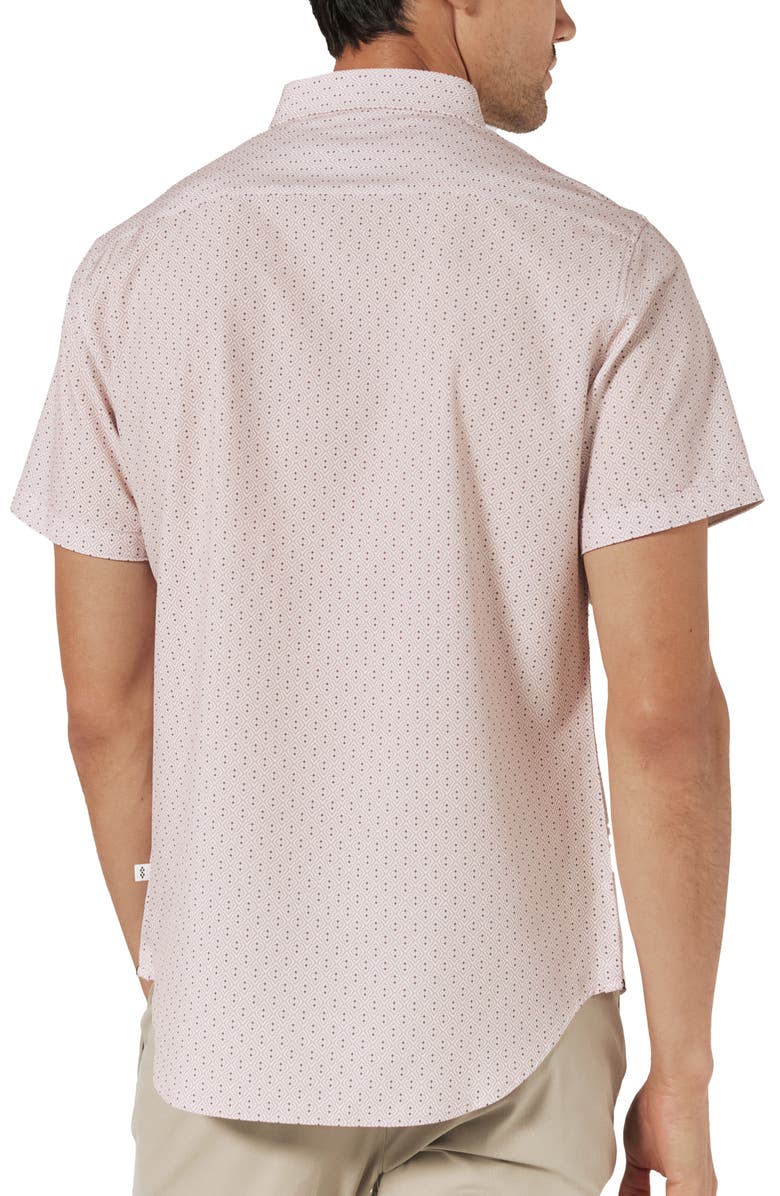 7 Diamonds Altea Short Sleeve Performance Button-Up Shirt, Alternate, color, Dusty Rose