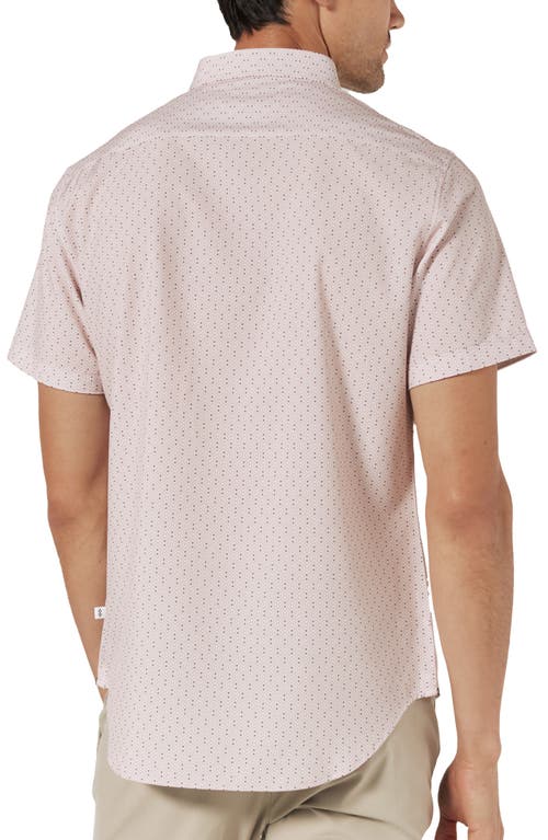 7 Diamonds Altea Short Sleeve Performance Button-up Shirt In Dusty Rose
