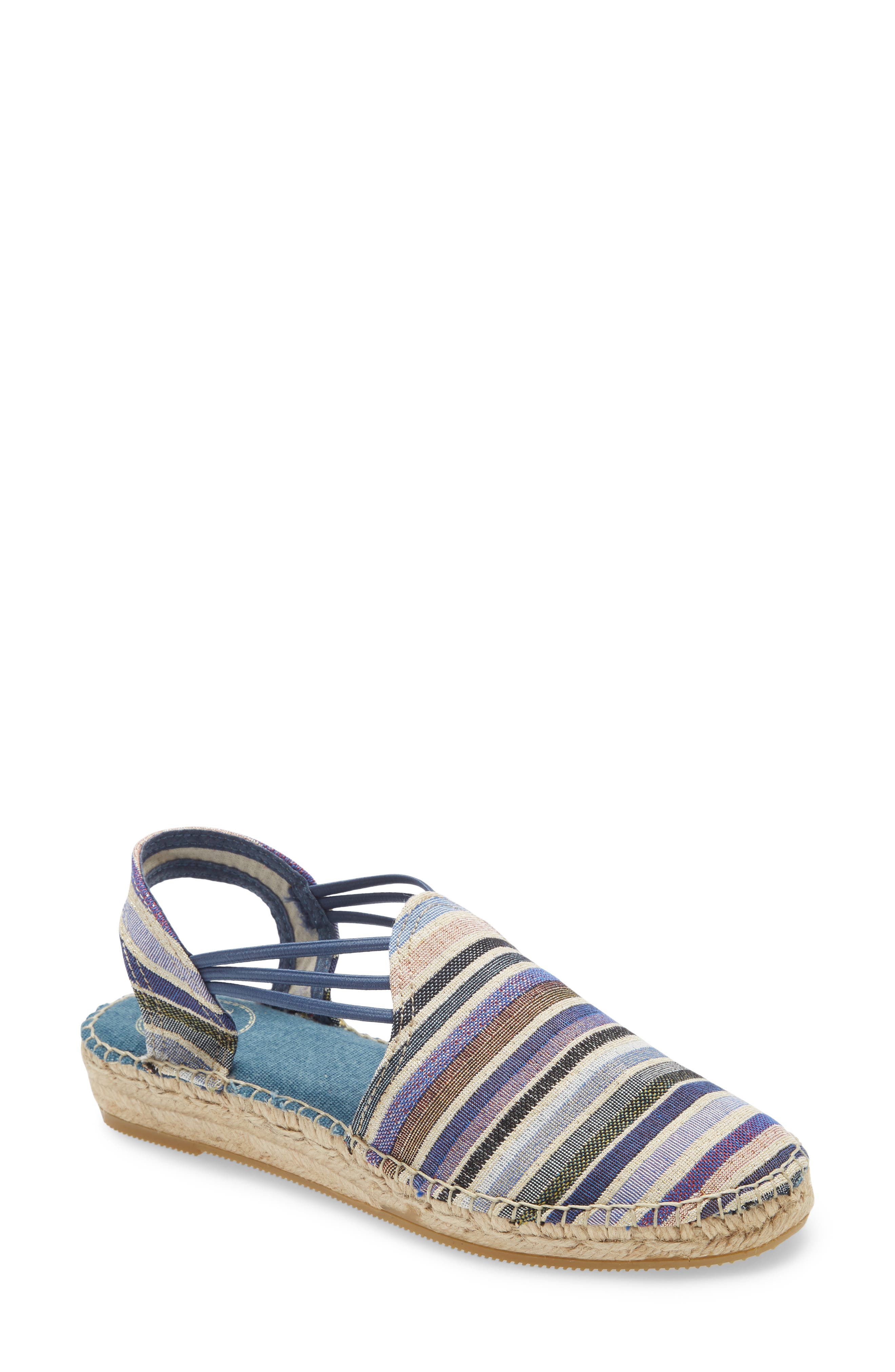 'Noa' Espadrille Sandal, Main, color, BLUE FABRIC