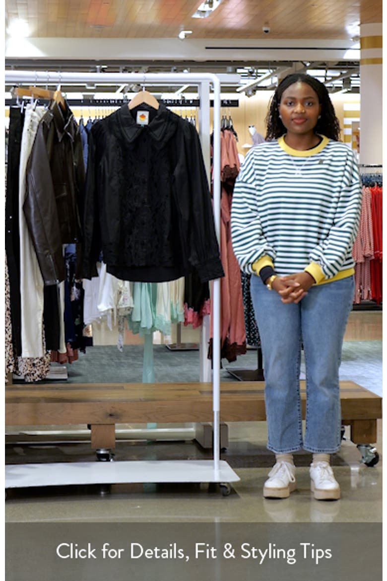 Embroidered Eyelet Puff Sleeve Button-Up Shirt video