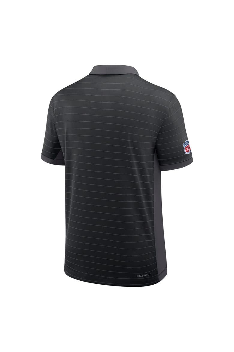 Men's Nike Black Atlanta Falcons Sideline Victory Stripe Performance Polo, Alternate, color, Black
