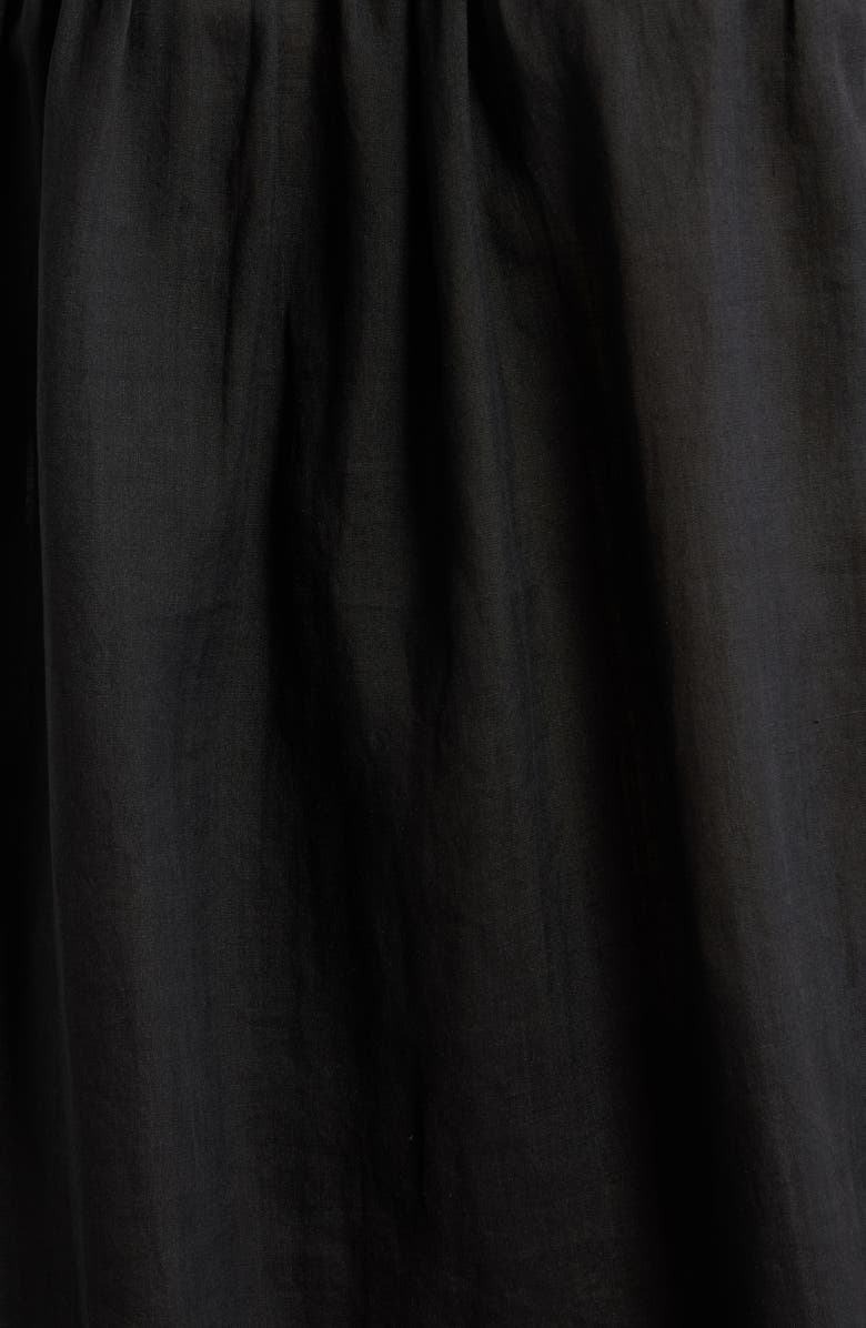 DÔEN Almadia Lace Trim Ramie Shift Minidress, Alternate, color, Black