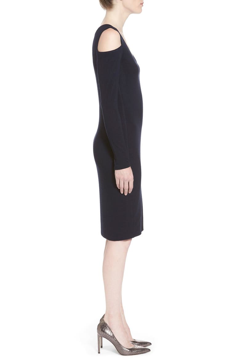 'Muriel' Cold Shoulder Dress, Alternate, color, NAVY