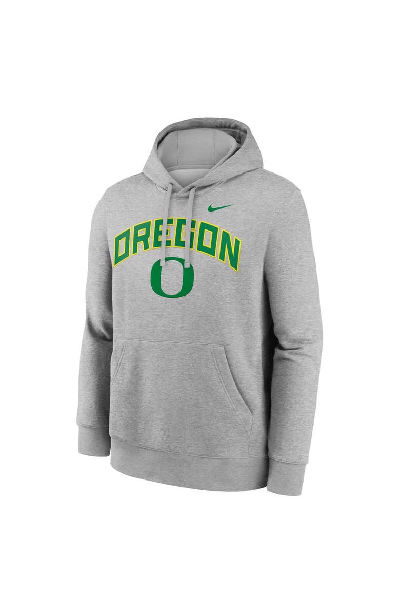Nike Men's Nike Gray Oregon Ducks Club Fleece Arch Pullover Hoodie, Alternate, color, Gray