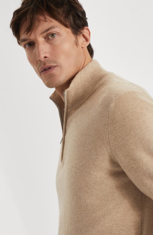 Brunello Cucinelli Cashmere Half-zip Sweater In Brown