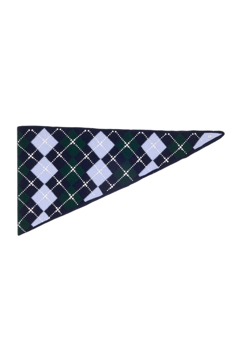 Wool argyle triangle scarf, Main, color, Navy
