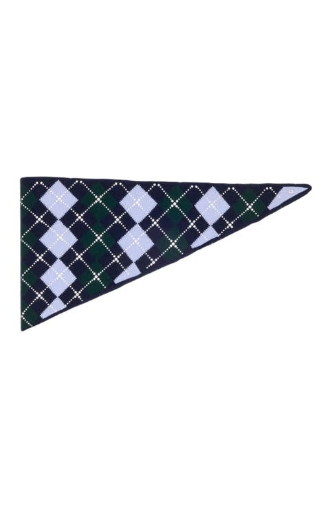 Wool argyle triangle scarf