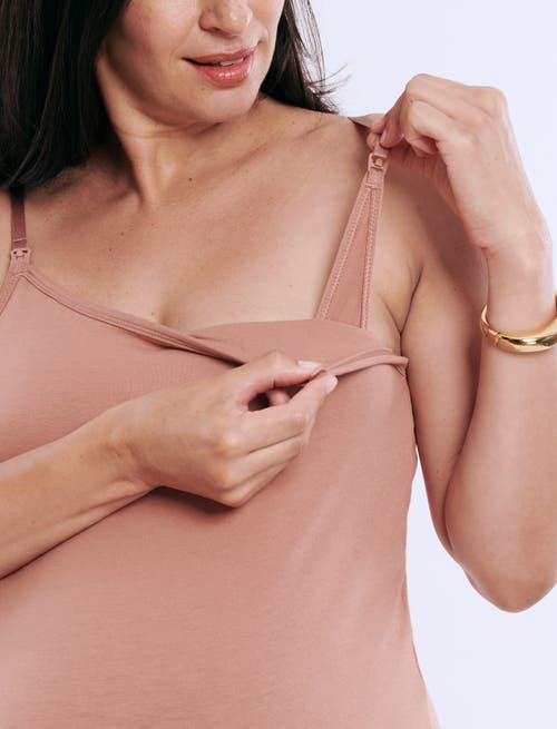 Motherhood Maternity Clip Down Nursing Tank Top Cami In Mocha & Black