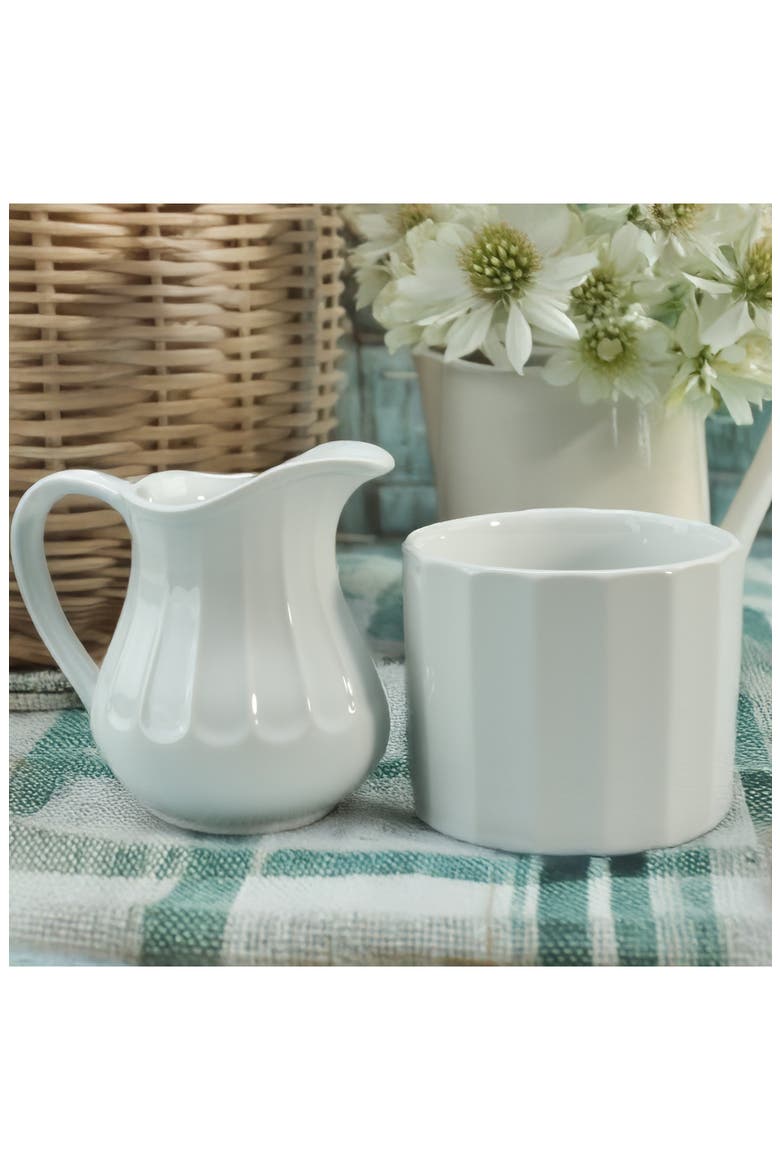 Paneled Sugar & Creamer Set, Alternate, color, WHITE