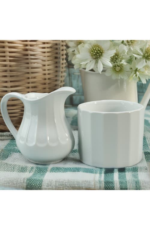 Bia Cordon Bleu Paneled Sugar & Creamer Set In White