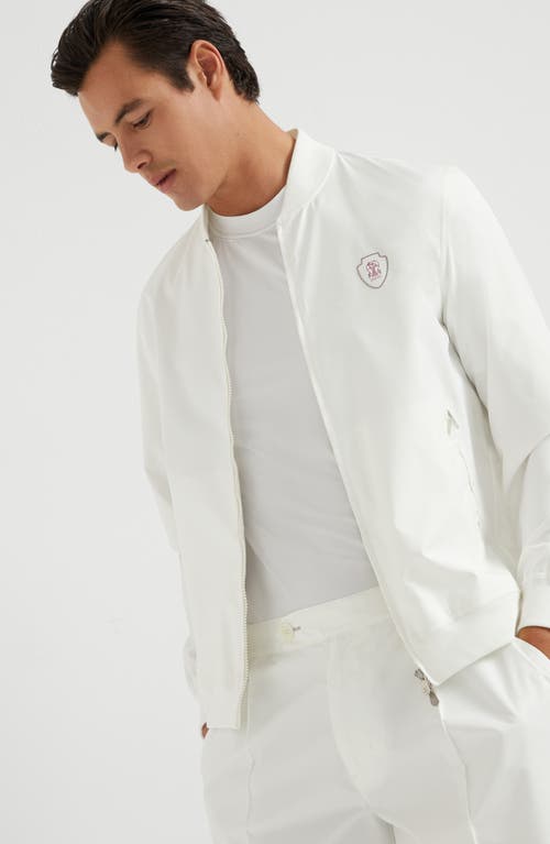 Brunello Cucinelli Nylon Sweatshirt With Logo And Zipper In Gray