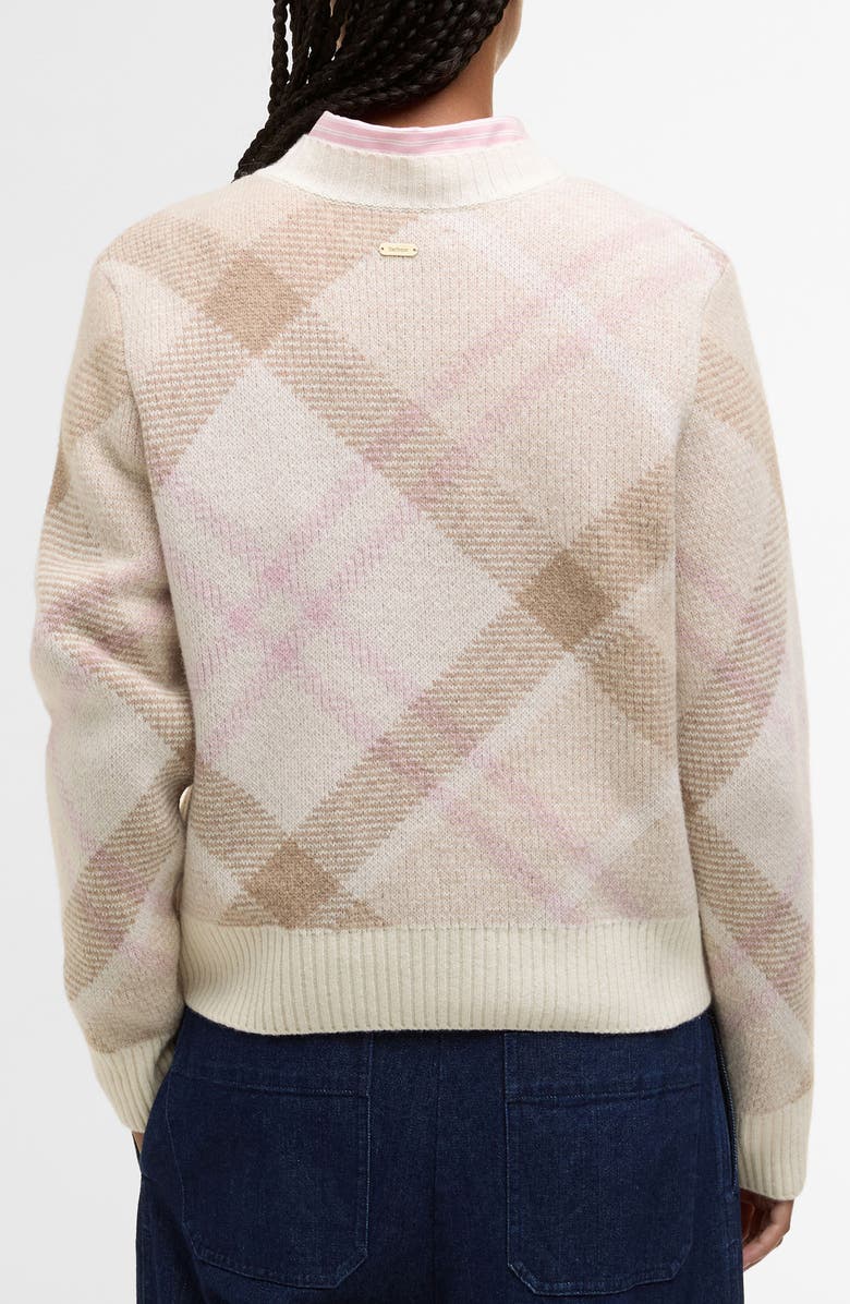 Barbour Sara Plaid Wool Blend Sweater, Alternate, color, Beige Multi