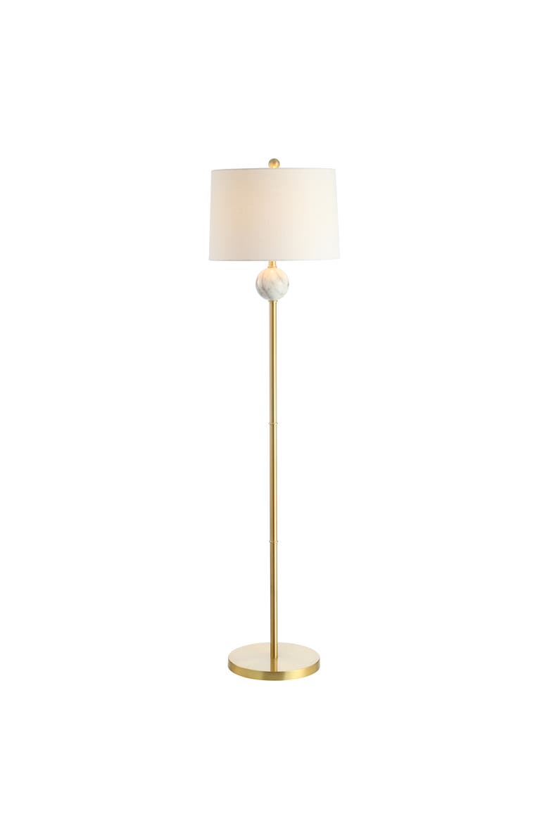 Vaughn Modern Metal/Resin LED Floor Lamp, Alternate, color, Brass Gold/White