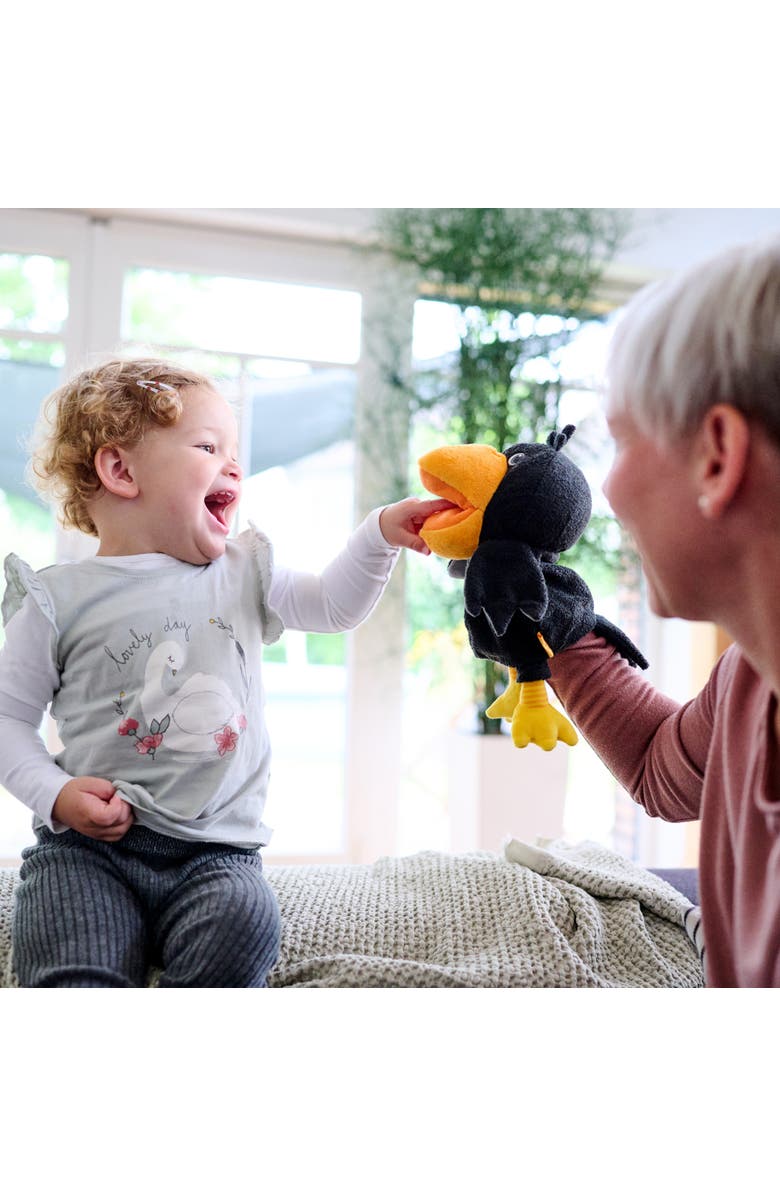 HABA Theo the Raven Hand Puppet - Interactive Puppet Show Toy with Cherries, Pretend Play Set and Toddler Toys for 18 Months and Up, Alternate, color, Black
