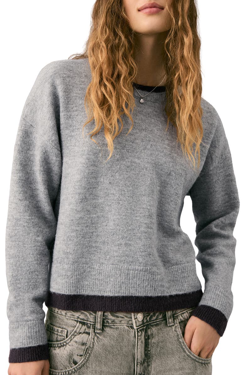MANGO TEEN Two Tone Sweater, Main, color, Purple And Grey