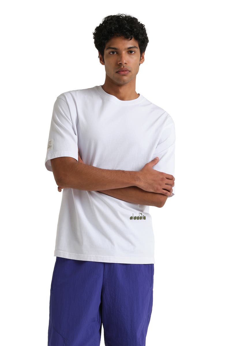 Diadora Legacy II Embroidered Cotton Graphic T-Shirt, Alternate, color, Optical White