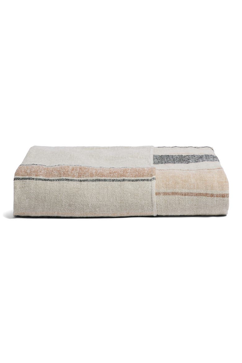 Heritage Linen Duvet Cover, Main, color, NATURAL STRIPE WARM