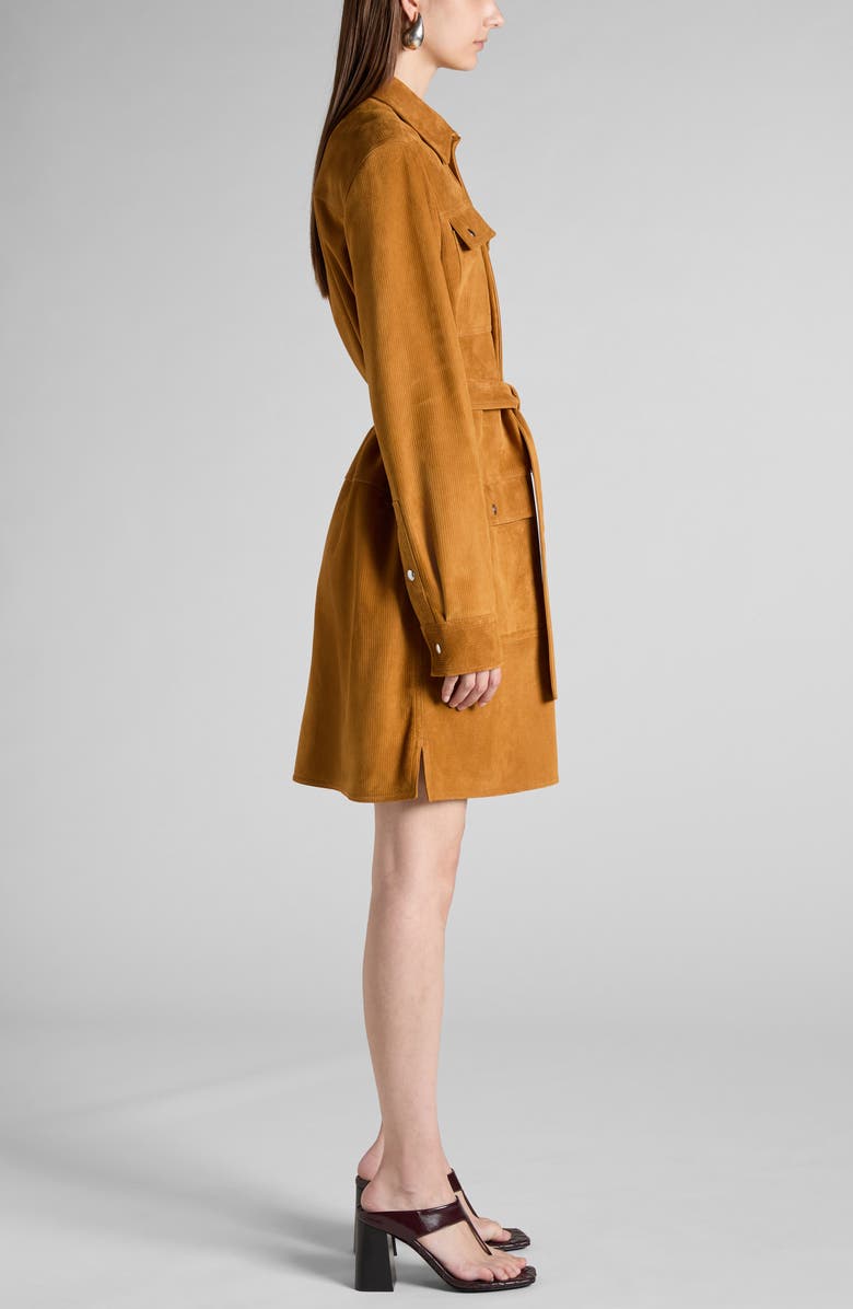 Bottega Veneta Embossed Suede Belted Shirtdress, Alternate, color, 