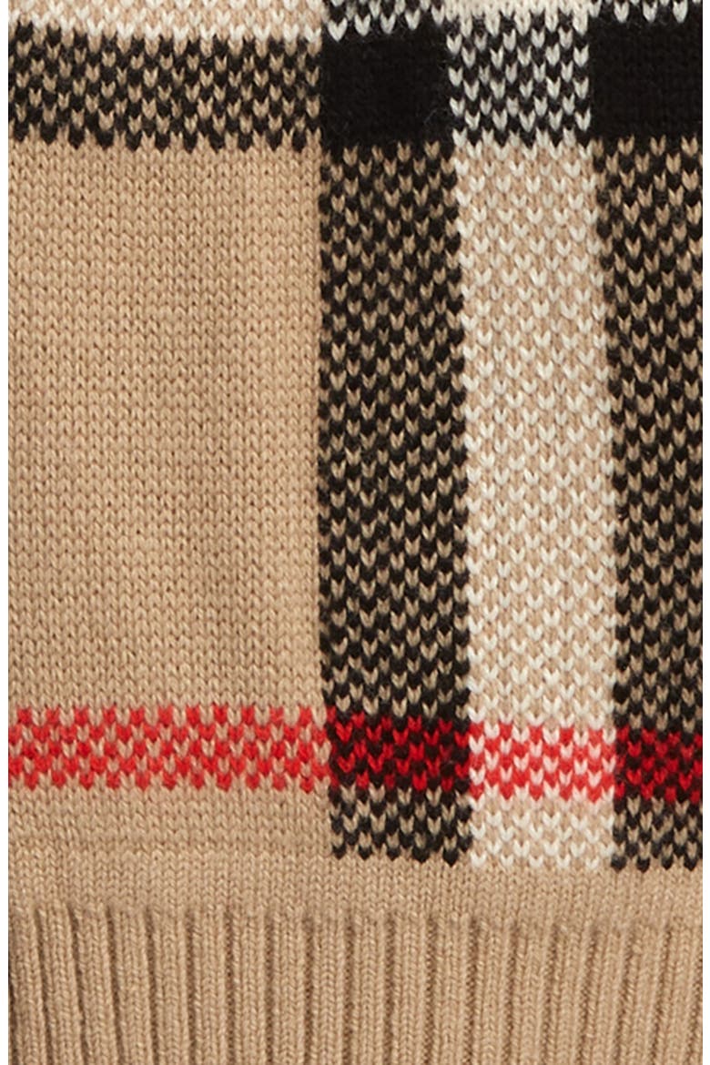 Kids' Dianne Check Jacquard Cashmere & Merino Wool Cardigan, Alternate, color, ARCHIVE BEIGE IP CHK