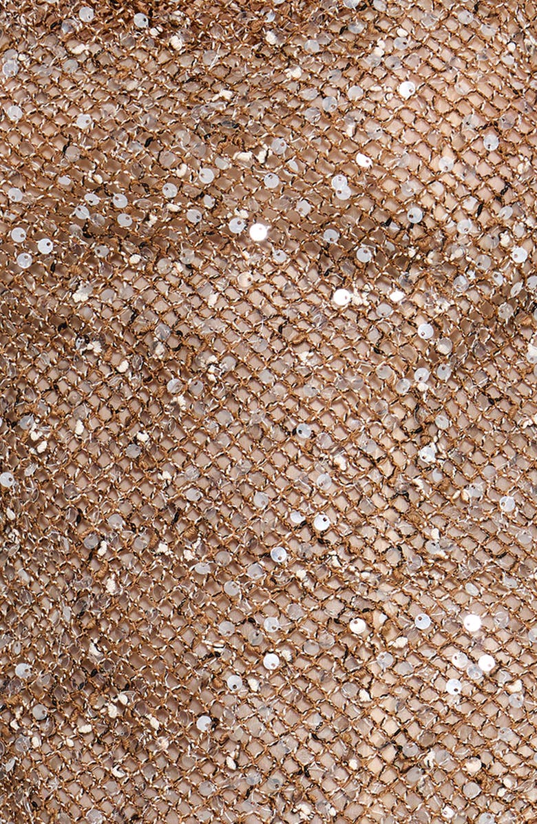 JADED LONDON Sequin Mesh Drawcord Pants, Alternate, color, Gold