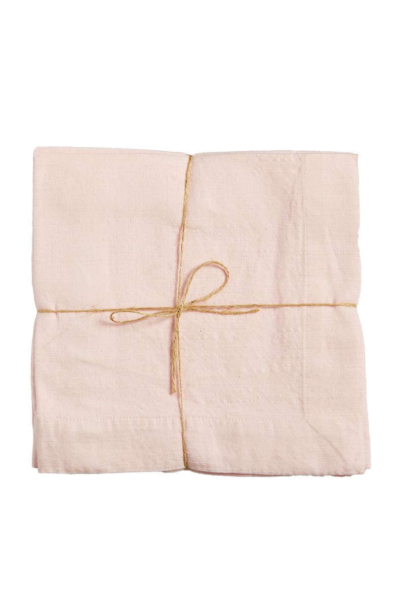 tag Threads Slub Blush Cloth Napkins Set of 4 Machine Washable, Main, color, Red