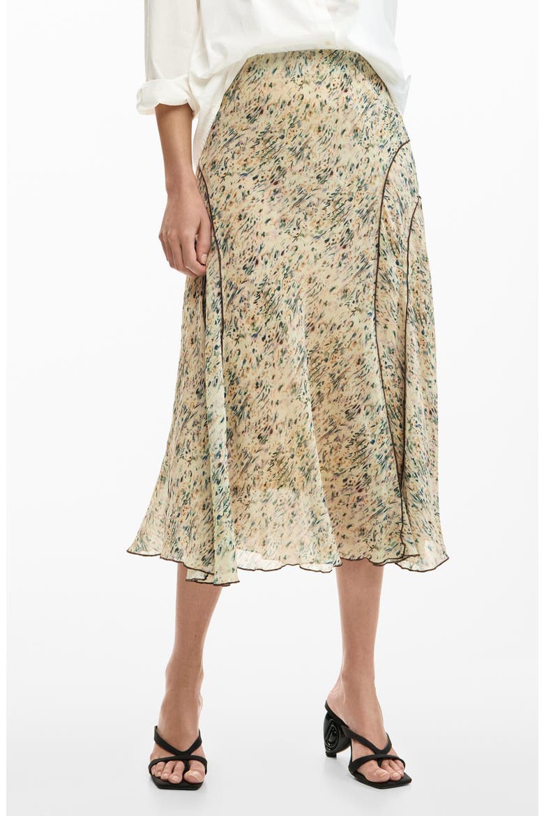 Abstract Print Midi Skirt, Main, color, MEDIUM BEIGE
