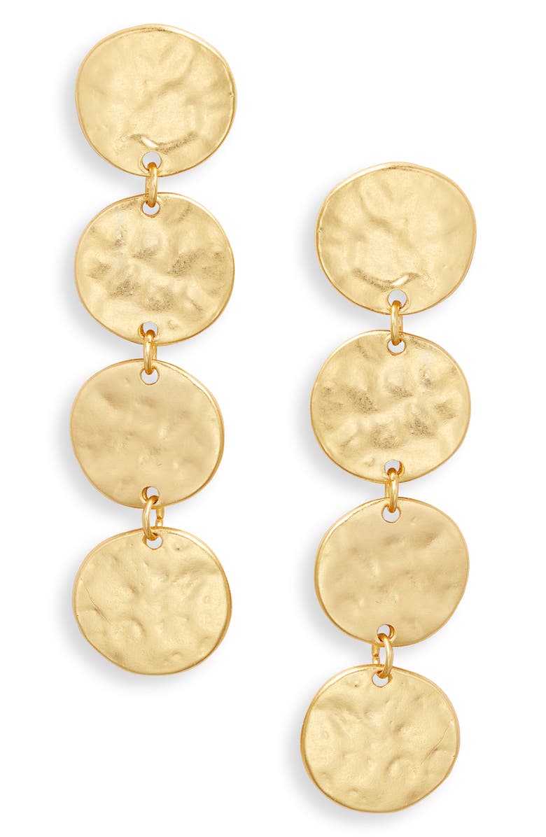 Karine Sultan Hammered Coin Drop Earrings, Main, color, 