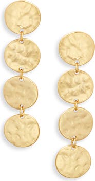 Karine Sultan Hammered Coin Drop Earrings