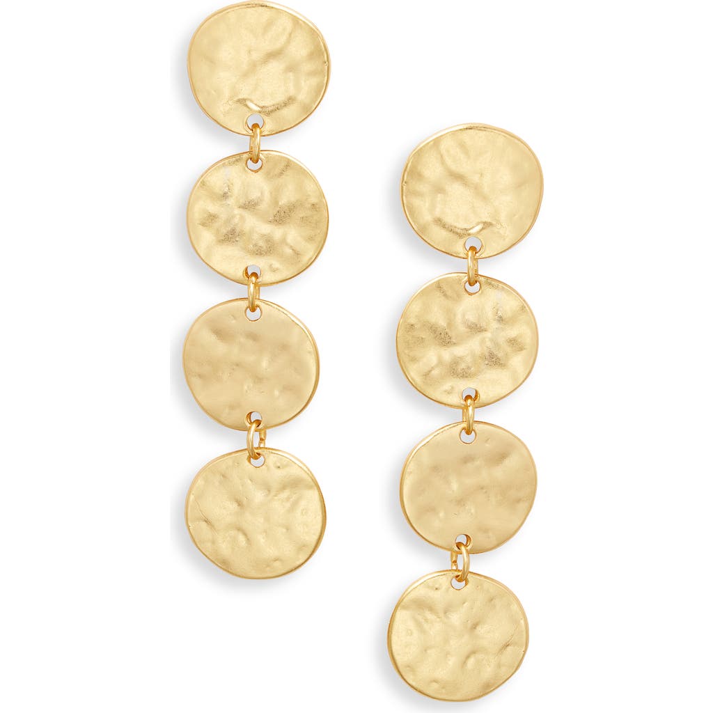 Karine Sultan Hammered Coin Drop Earrings in Gold