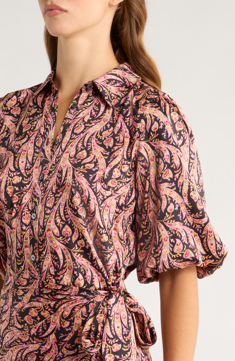 Cinq à Sept Kember Paisley Shirtdress, Alternate, color, Obsidian Multi
