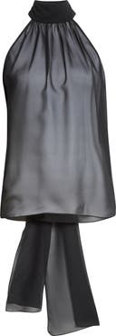 TOM FORD Silk Georgette Tie Neck Top