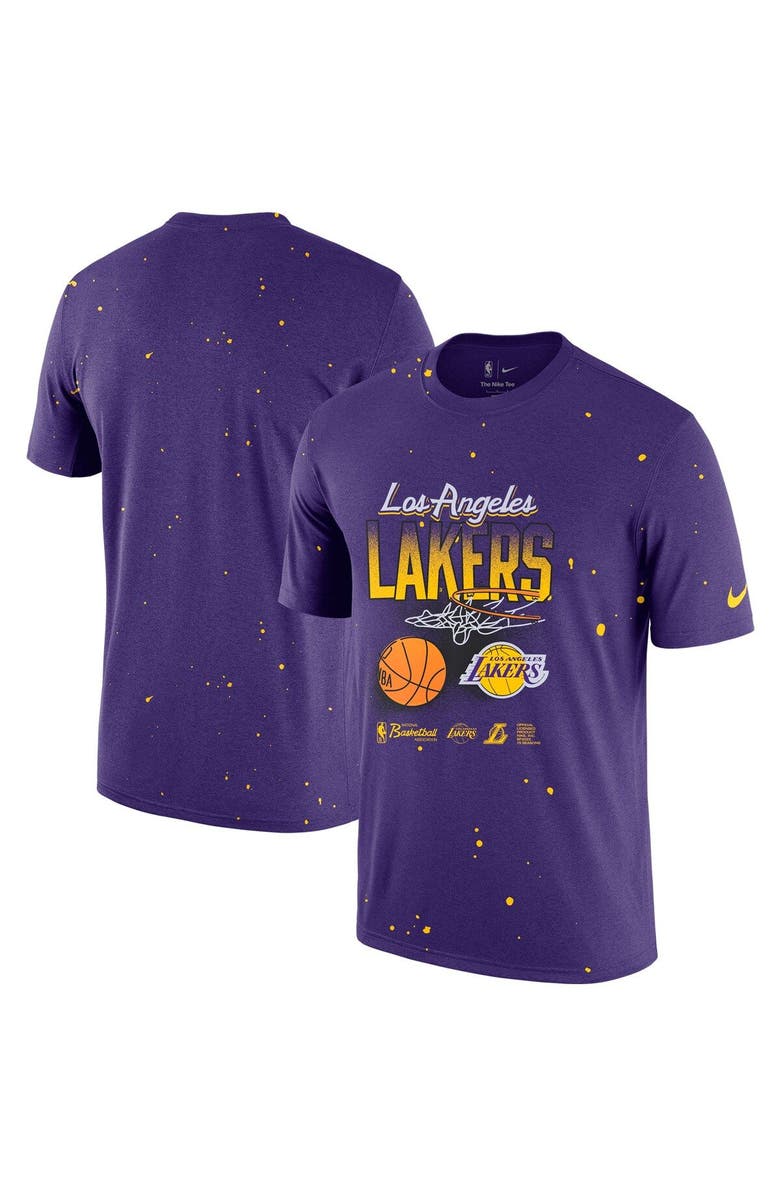 Nike Men's Nike Purple Los Angeles Lakers Courtside Splatter T-Shirt, Main, color,