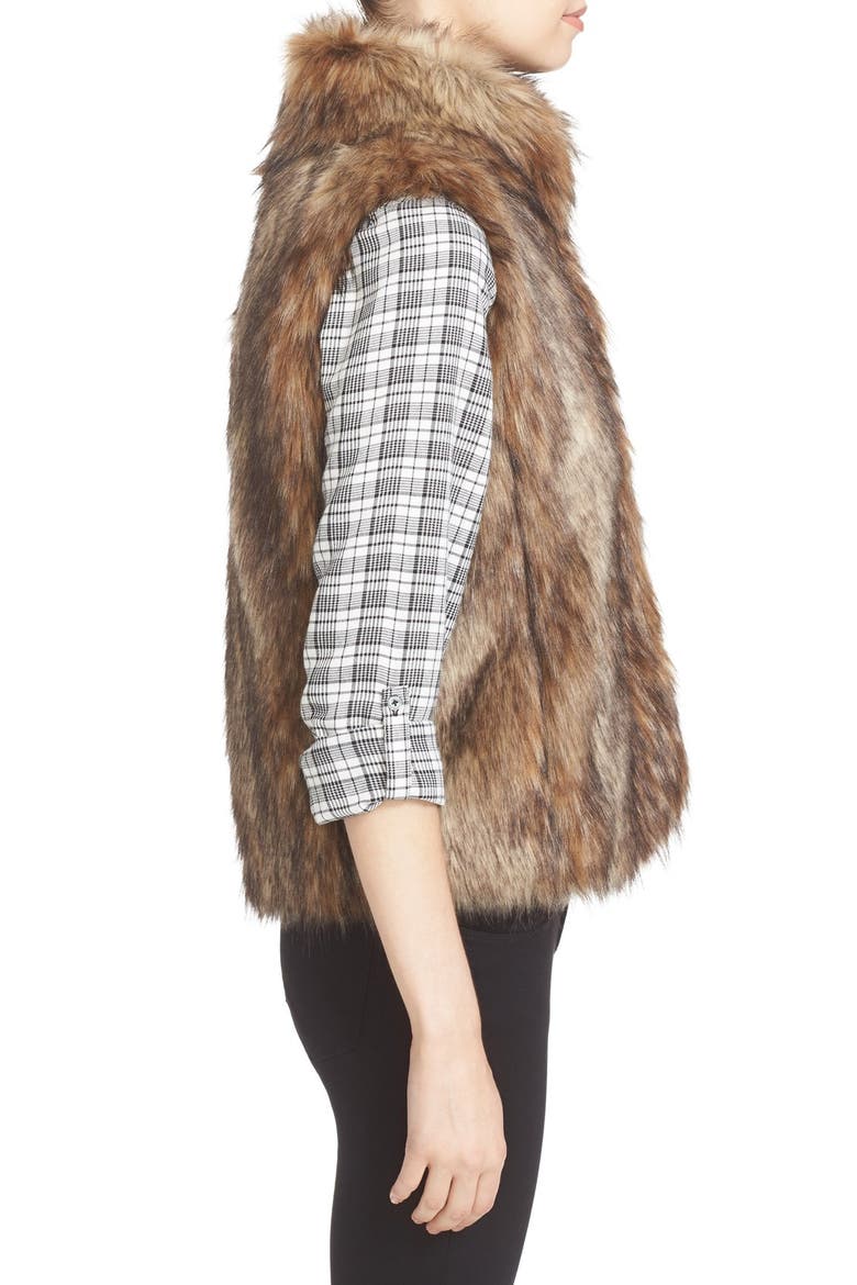Narasha Faux Fur Vest, Alternate, color, BEIGE FOX
