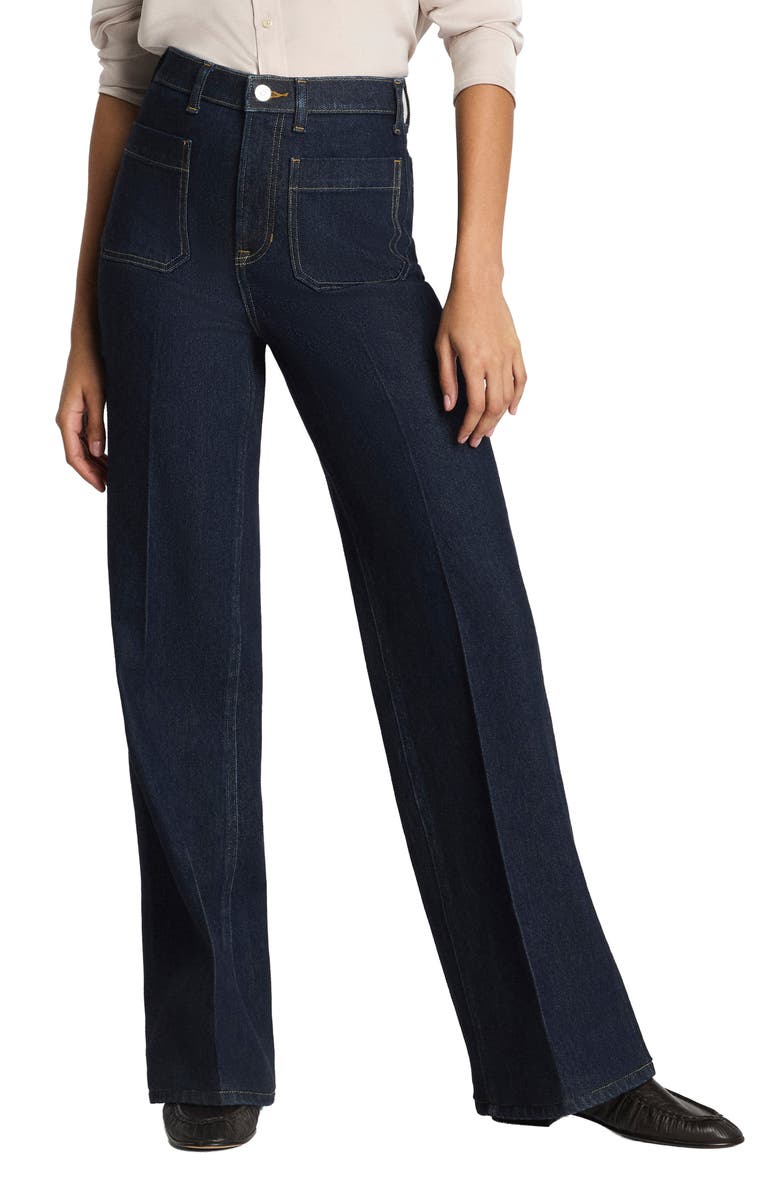 SPANX<sup>®</sup> SPANXshape<sup>™</sup> Authentic 360 Patch Pocket Easy Flare Jeans, Main, color, Marina