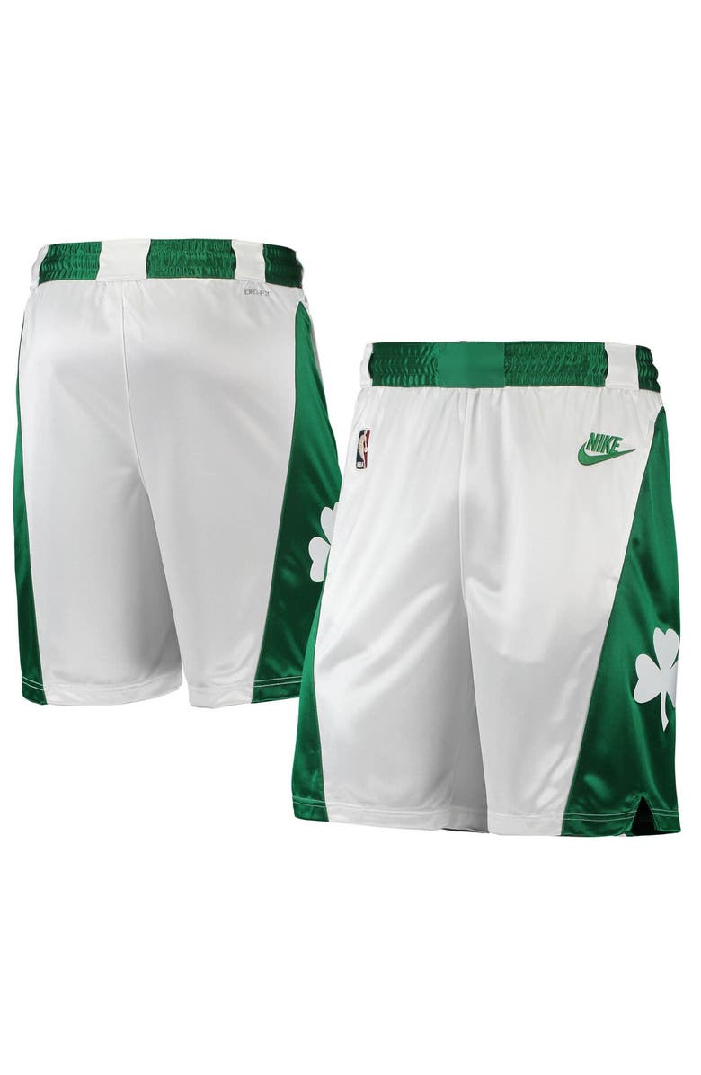 Nike Men's Nike White/Kelly Green Boston Celtics 2021/22 Classic Edition Swingman Performance Shorts, Main, color, 