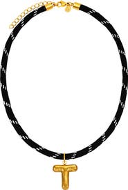 Petit Moments Bubble Initial Pendant Cord Necklace