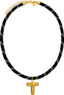 Petit Moments Bubble Initial Pendant Cord Necklace