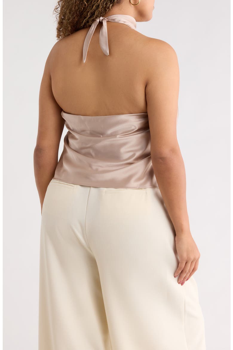 Satin Halter Top, Alternate, color, BEIGE