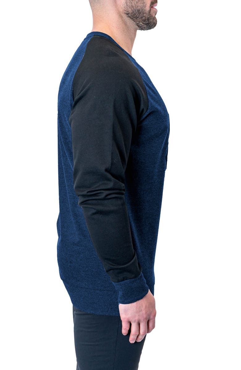 Maceoo Hive Mind Appliqué Sweater, Alternate, color, Blue