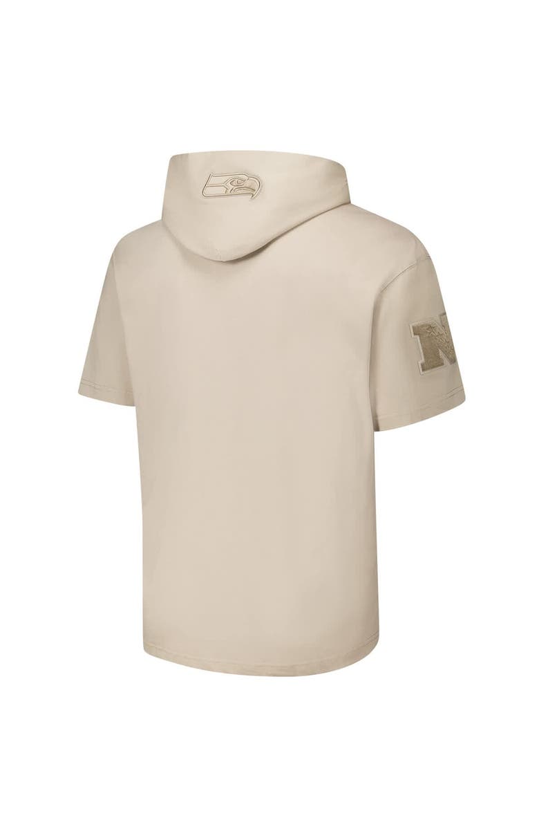 PRO STANDARD Men's Pro Standard Tan Seattle Seahawks Neutrals Capsule Short Sleeve Pullover Hoodie, Alternate, color, Tan