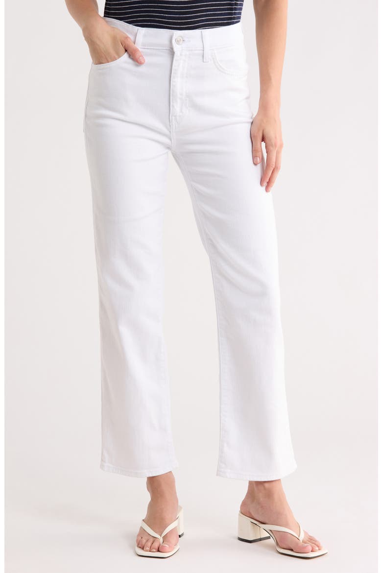 Noa High Waist Ankle Straight Leg Jeans, Main, color, WHITE