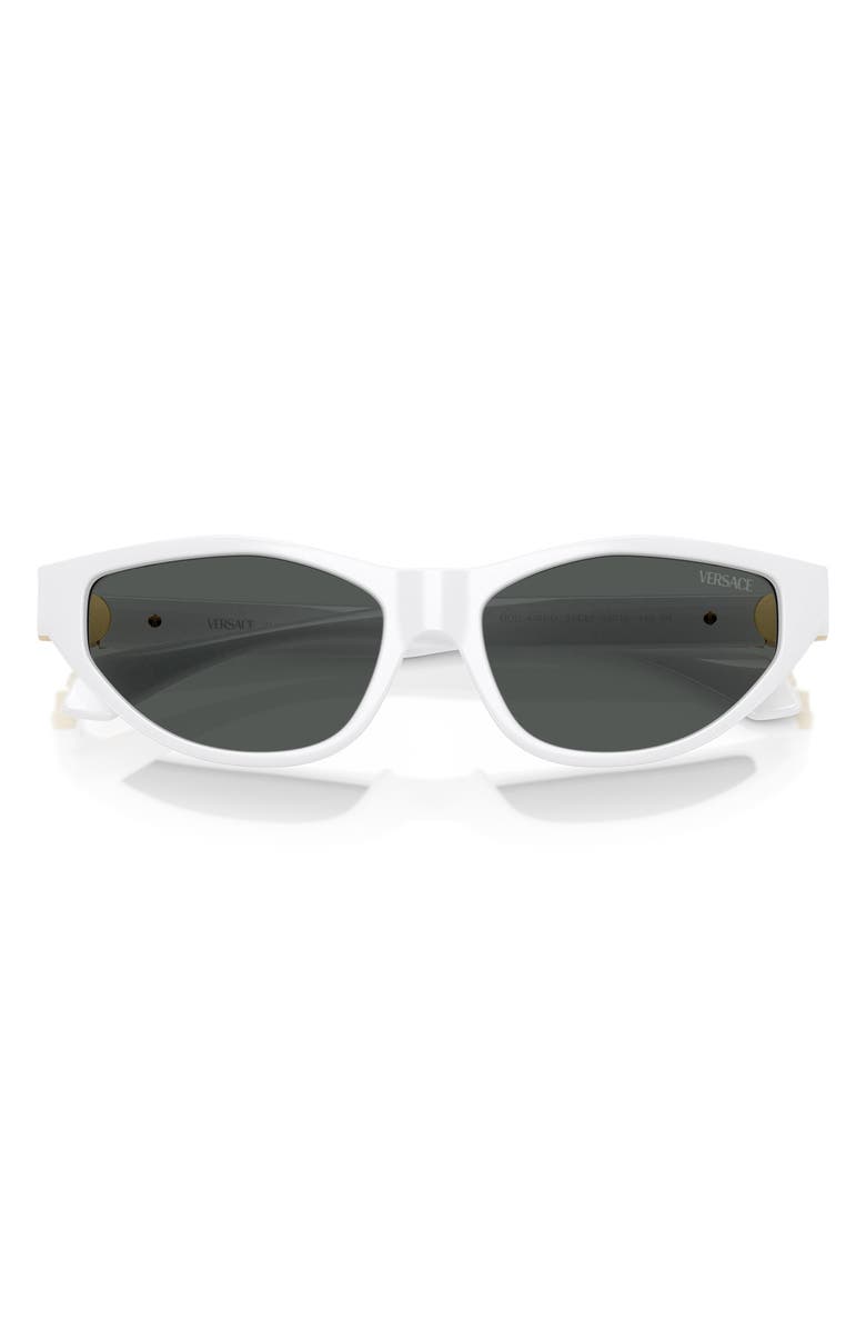 Versace 55mm Cat Eye Sunglasses, Alternate, color, White/ Dark Grey