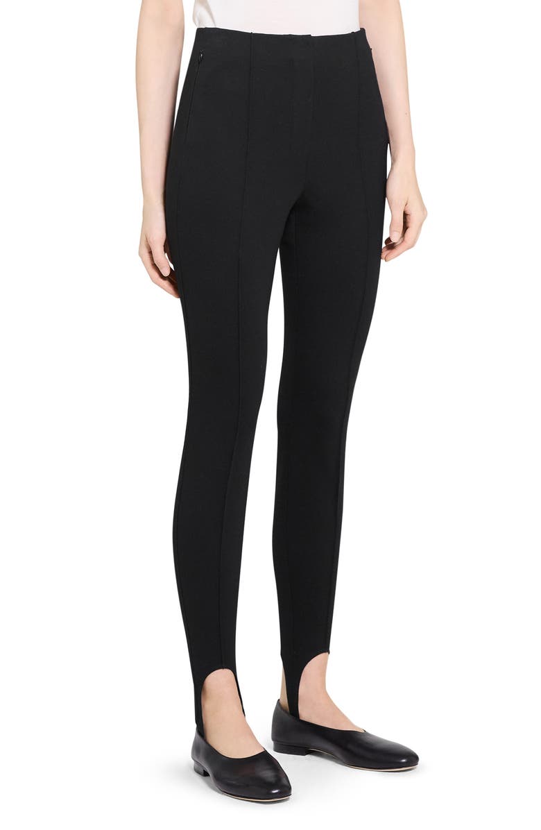 Theory Slim Stirrup Leggings, Alternate, color, Black
