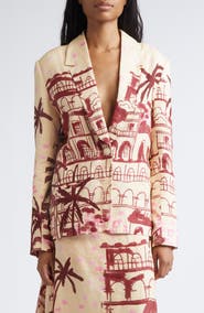 Johanna Ortiz Rock The Plan One-Button Linen Jacket